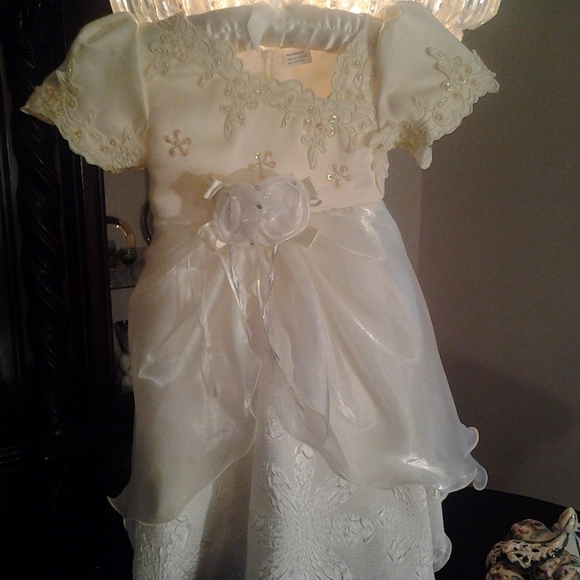 NEW LLC LITTLE GIRLS EGGSHELL DRESS SEED BEADED 3T - Picture 2 of 7